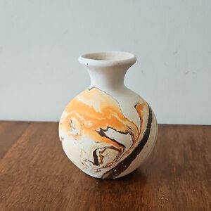 Vintage Unglazed Nemadji Swirl Pottery Vase